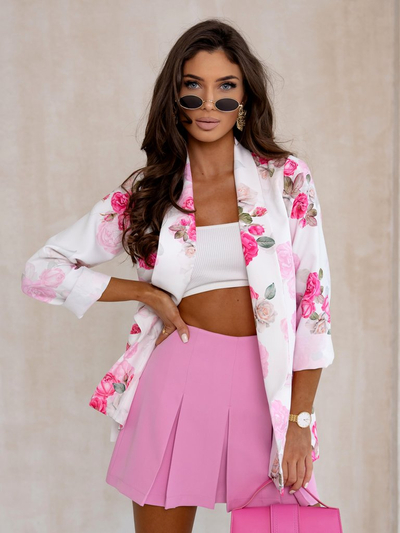 Royalfashion Naiste bleiser ilma kinnitusteta roosi lilledega