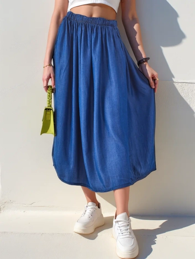 Royalfashion Женская миди-юбка в деним-стиле