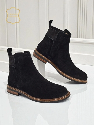 Black Ariston Leather Suede Ankle Boots