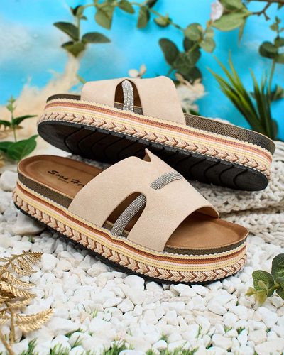 Royalfashion Women's Orolta zirconia flip-flops