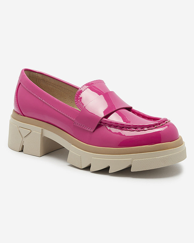 Royalfashion Lacquered fuchsia moccasins for women Gelopa