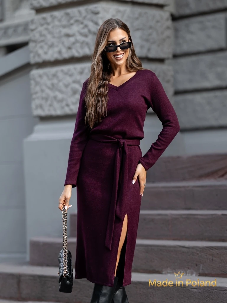 Вискозное женское платье миди в стиле свитера