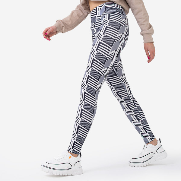 Mustrilised naiste kõrge vöökohaga mustvalged retuusid - Riietus