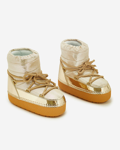 Royalfashion Women's gold lace-up snow boots Yevnoie