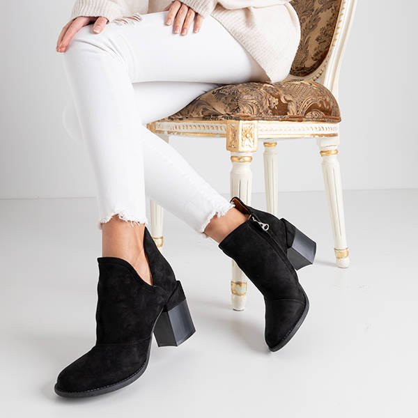 Black women's ankle boots with cut-outs Namibia - Shoes