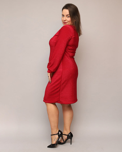 Royalfashion Glittering naiste kleit enne põlve punane PLUS SIZE