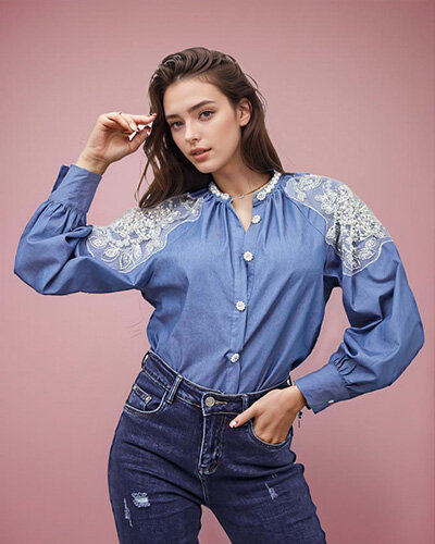 Royalfashion Naiste särk tsirkoonidega