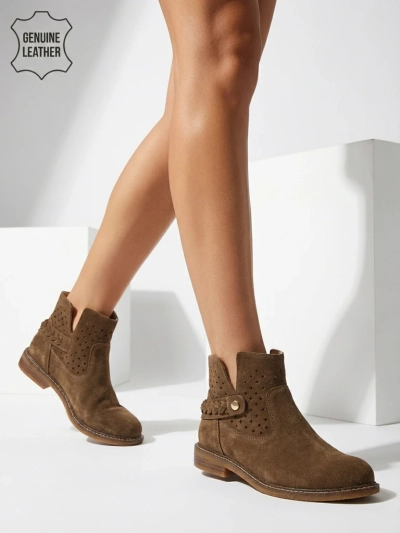 Ažuursed naturaalsest nahast naiste poolsaapad Unimi