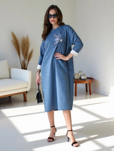 Royalfashion Naiste midi-riie suurde, lilledega