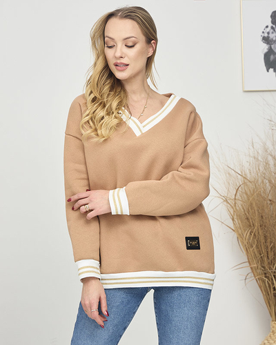Women's insulated sweatshirt in light brown- Clothing