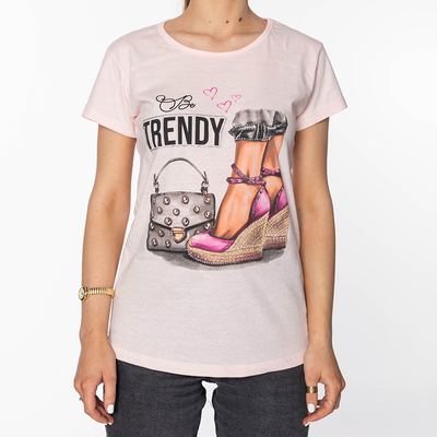 Pink Women's Printed T-Shirt - Clothing
