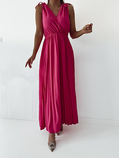 Royalfashion Women's pleated midi dress