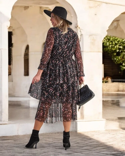 Royalfashion Must mustriline naiste maxikleit