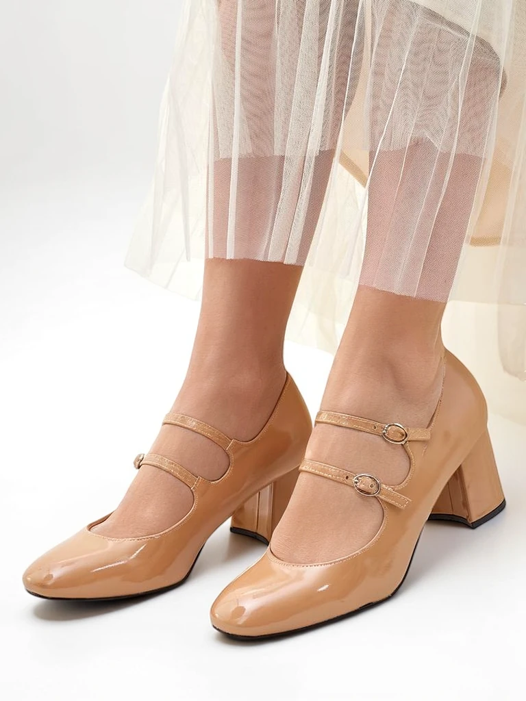 Royalfashion Женские туфли на каблуках из лаковой кожи с ремешками Ovinna