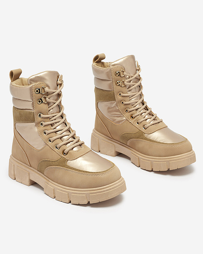 Light brown women's insulated trapper boots Kasemi- Footwear