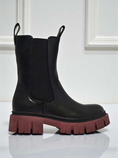 High eco-leather women's ankle boots with a colorful sole Dorvella