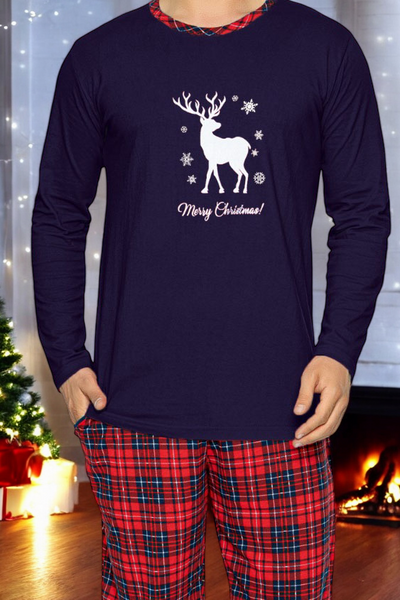 Men's navy blue Christmas pajamas - Clothing