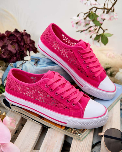 Женские кеды Callista Fuksja - легкая ткань, плоская подошва 2,5 см