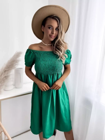 Green women's mini dress a'la hiszpanka- Clothing