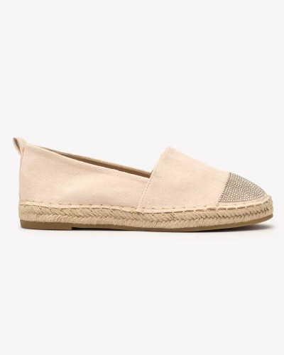 Royalfashion Beige women's espadrilles with zircons Iterica