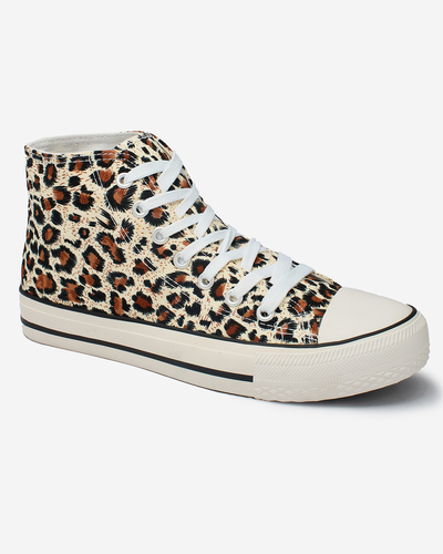 Royalfashion Naiste beežid, moe mustriga kõrged tossud Jungle Jive