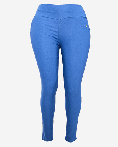 Blue women's teggings pants PLUS SIZE- Clothing