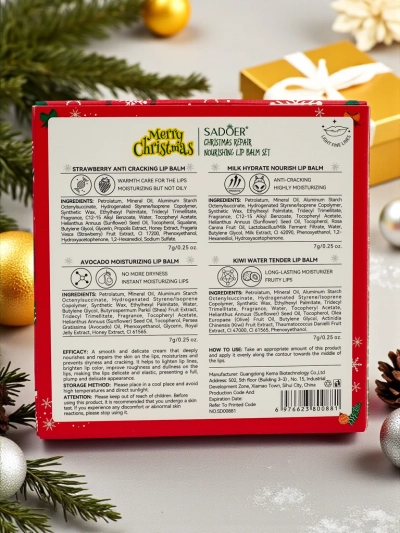 Christmas Moisturizing Lip Balm Set x4