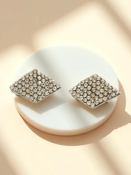 Royalfashion Women's clip-on earrings with cubic zirconia