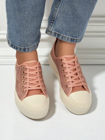 Afrodyta Rosa Women's Sneakers – Breathable Pink Fabric Shoes for Summer