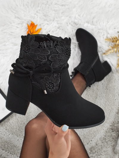 Diana Black Elegant Autumn Ankle Boots