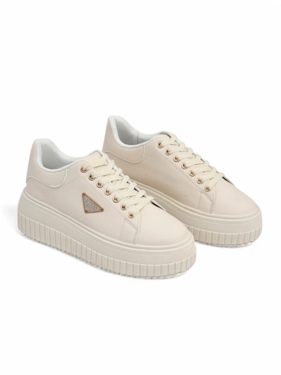 Royalfashion Women's platform sports sneakers with Alcape print