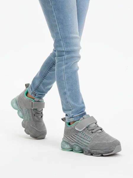 Sneakersy Dziecięce Astra Szare Syntetyczne Sportowe na Lato