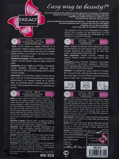 DIZAO - Kollageeni sisaldav seerumi ja maski komplekt 6g + 36g x 10tk