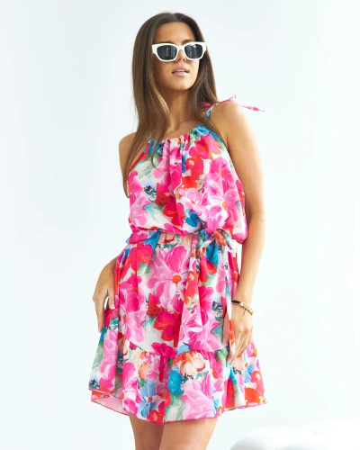 Royalfashion Pink women's short floral dress