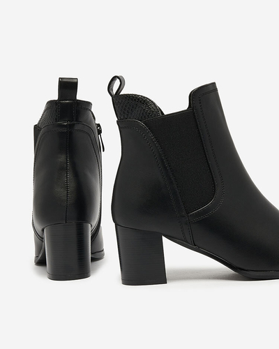 Royalfashion Black women's low stiletto boots Nejery