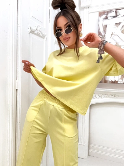 Royalfashion Women's cotton set with wide pants