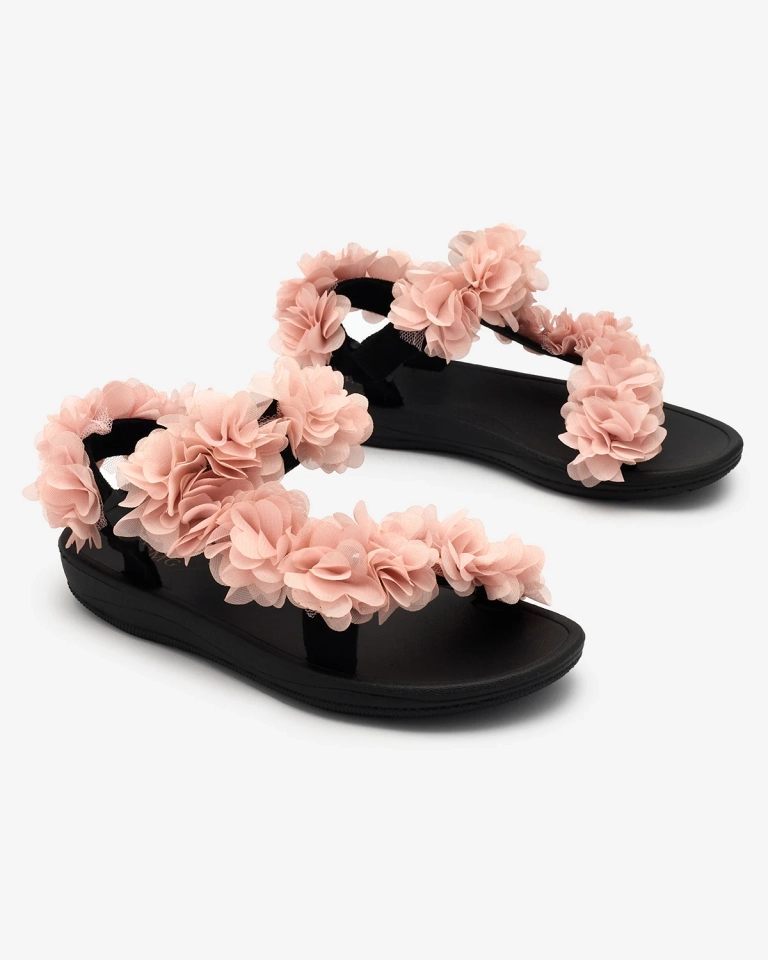 Royalfashion Bright pink women's sandals with flowers Alferroy