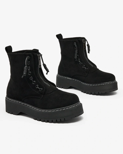 Royalfashion Black women's boots on thicker sole Kastolla