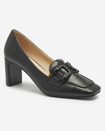 Musta värvi naiste mokassinis stiilis pumbad Mokwell-Footwear