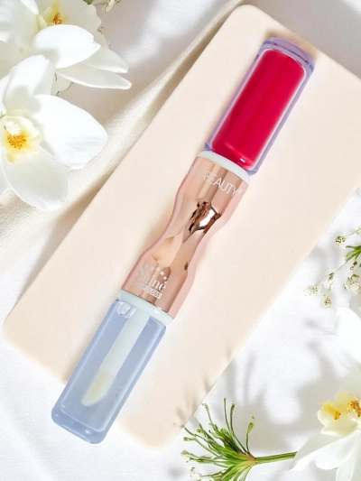 Lipstick and colorless lip gloss 2-in-1 See Fuchsia