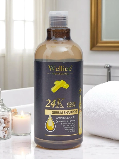 Professional hair shampoo with keratin 24K Gold – Intensive hydration and smoothing of hair 5 in 1
