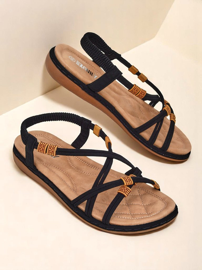 Royalfashion Evita Nero naiste sandaalid, ökoloogiline nahk, sisse libistatavad