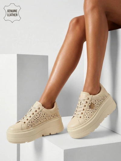 Atelle Women's Openwork Sports Sneakers Made of Natural Leather