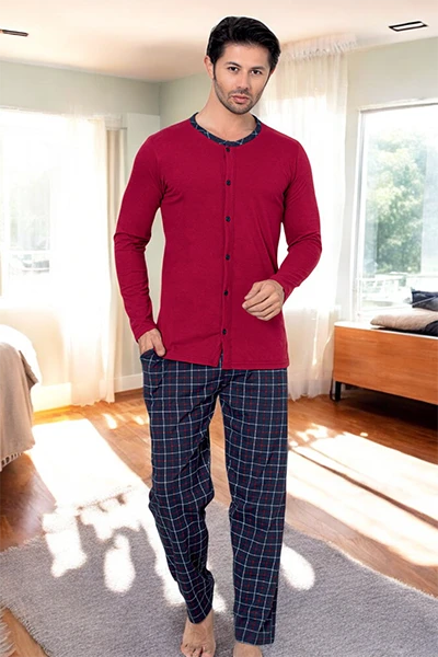 Royalfashion Men's Cotton Pajamas in Check