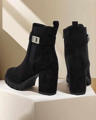 Royalfashion Women's block heel ankle boots Effo