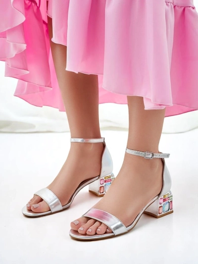 Royalfashion Women's sandals with decorative heels Ballou