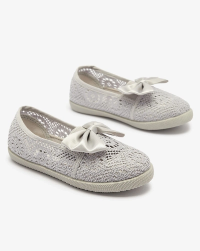 Tüdrukute hallid kikilipsuga slip on tossud Sweet Time - Jalatsid