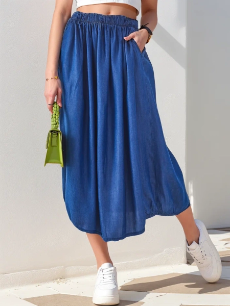 Royalfashion Naiste midi seelik denim-stiilis