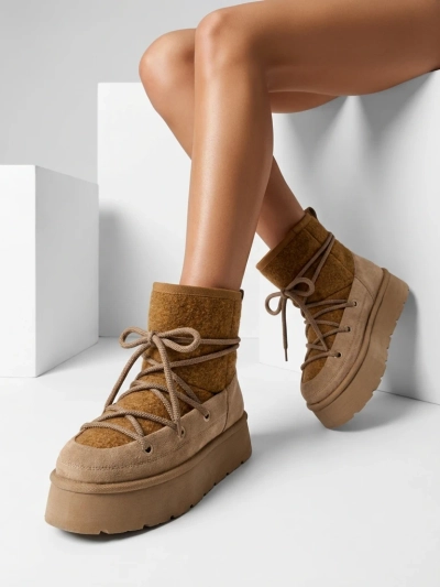 Royalfashion Women's lace-up Filori snow boots