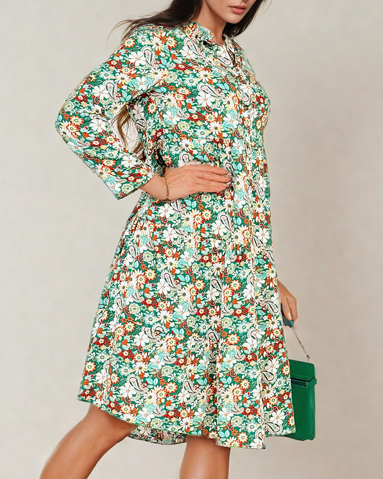 Royalfashion Women's midi patterned dress